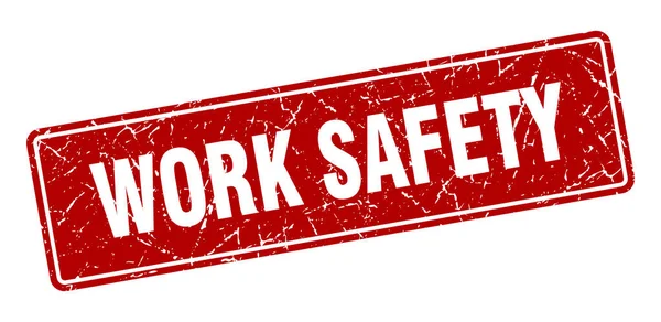Work Safety Stamp Work Safety Vintage Red Label Sign — Stock Vector