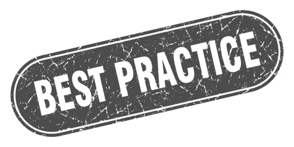 Meilleur Signe Pratique Best Practice Timbre Gris Noir Étiquette — Image vectorielle