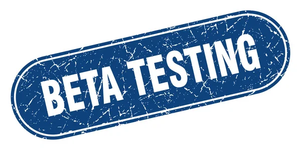 Beta Testzeichen Beta Test Grunge Blue Stempel Etikett — Stockvektor