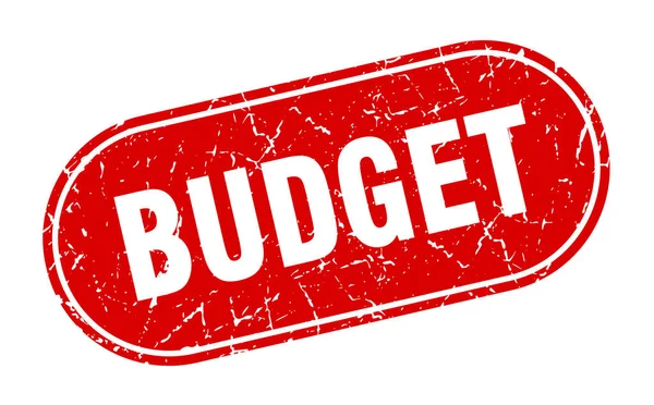 Sinal Orçamento Orçamento Grunge Selo Vermelho Rotulagem — Vetor de Stock