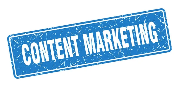 Content Marketing Stempel Content Marketing Vintage Blauw Label Teken — Stockvector