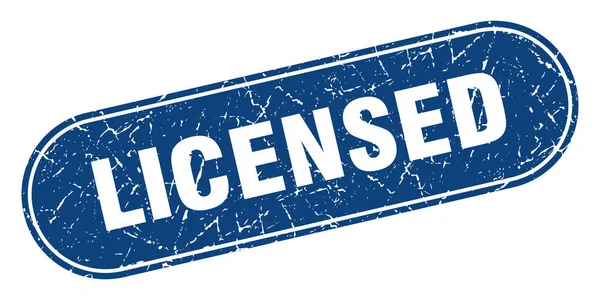 Licensed Sign Licensed Grunge Blue Stamp Label — Stock Vector