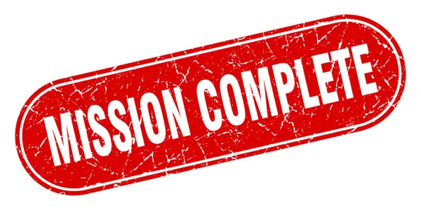 Mission Complète Signe Mission Complète Timbre Rouge Grunge Étiquette — Image vectorielle