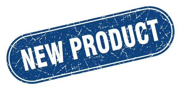 Nowy Znak Produktu Nowy Produkt Grunge Niebieski Znaczek Oznakowanie — Wektor stockowy
