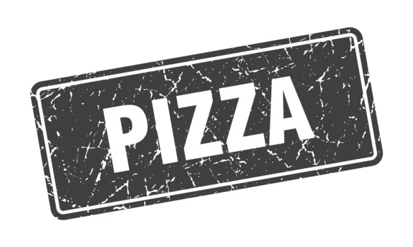 Znaczek Pizzą Pizza Vintage Szara Etykieta Podpisz — Wektor stockowy