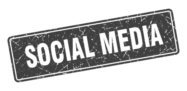 Stempel Den Sozialen Medien Social Media Vintage Grey Etikett Zeichen — Stockvektor