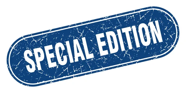 Signo Edición Especial Edición Especial Grunge Sello Azul Etiqueta — Archivo Imágenes Vectoriales