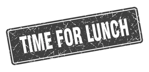 Time Lunch Stamp Time Lunch Vintage Gray Label Sign — Stock Vector