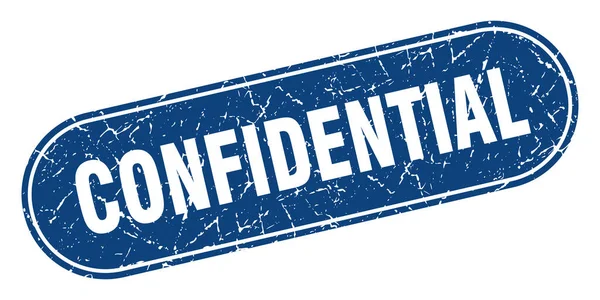 Confidential Sign Confidential Grunge Blue Stamp Label — Stock Vector