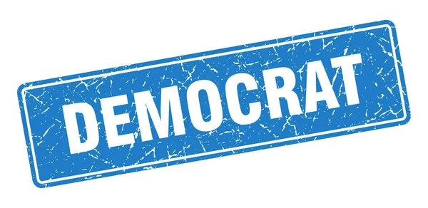 Selo Democrata Democrata Vintage Blue Label Assinatura — Vetor de Stock