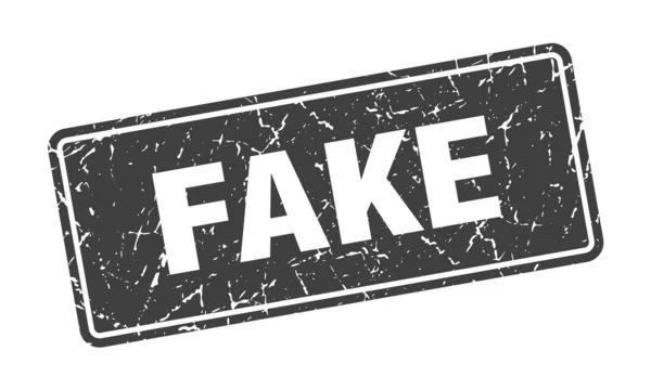 Fake Stamp Fake Vintage Gray Label Sign — Stock Vector