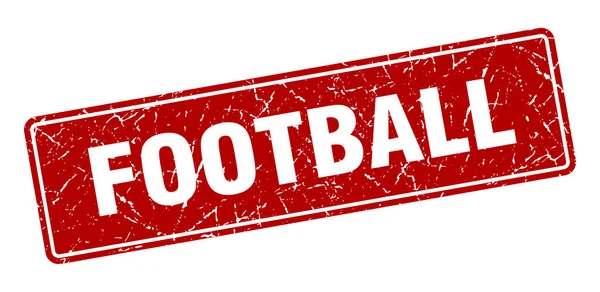 Timbre Football Étiquette Rouge Vintage Football Signe — Image vectorielle