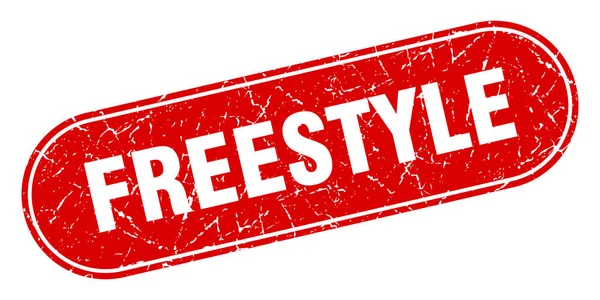 Znak Freestylu Freestyle Grunge Červené Razítko Popisek — Stockový vektor