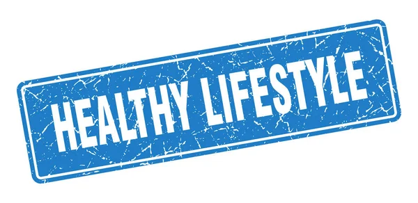 Healthy Lifestyle Stamp Healthy Lifestyle Vintage Blue Label Sign — Stock Vector