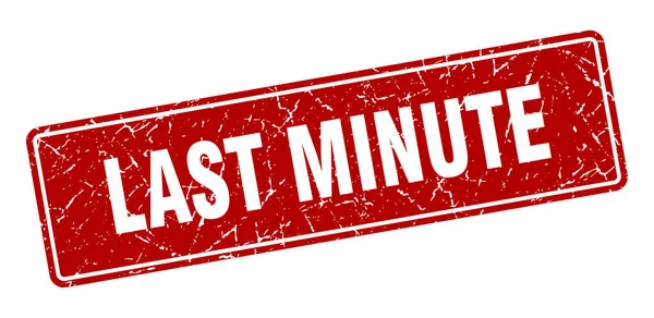 Last Minute Razítko Last Minute Vintage Red Label Podpis — Stockový vektor