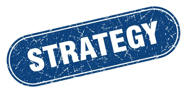 Señal Estrategia Estrategia Grunge Sello Azul Etiqueta — Vector de stock