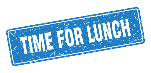 Czas Pieczątkę Lunch Czas Lunch Stylu Vintage Blue Label Podpisz — Wektor stockowy