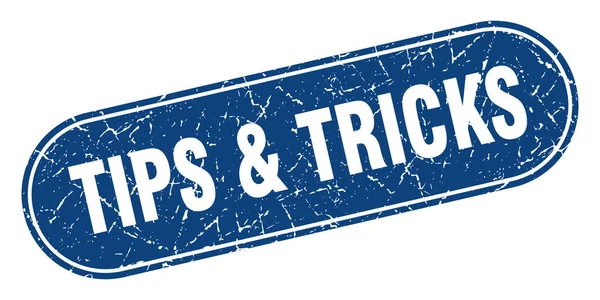 Tips Tricks Tecken Tips Tricks Grunge Blå Stämpel Märkning — Stock vektor