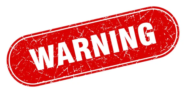 Предупреждающий Знак Предупреждаю Гранж Красный Штамп Лейбл — стоковый вектор