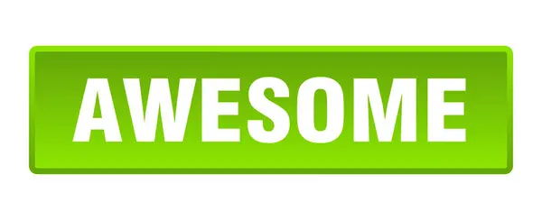 Awesome Button Awesome Square Green Push Button — Stock Vector