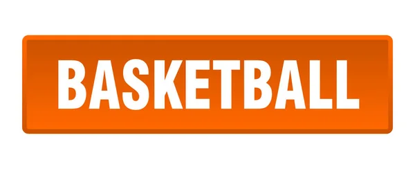 Botón Baloncesto Baloncesto Cuadrado Naranja Pulsador — Vector de stock