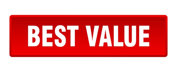 Botão Melhor Valor Melhor Valor Quadrado Botão Vermelho — Vetor de Stock
