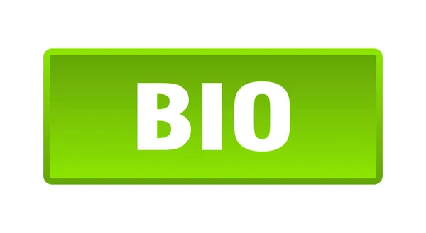 Botón Bio Bio Cuadrado Verde Pulsador — Vector de stock