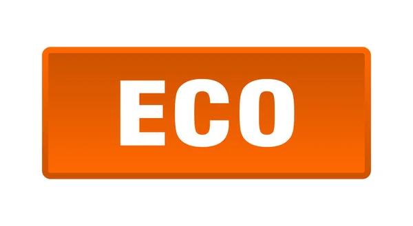 Eco Knop Eco Vierkante Oranje Drukknop — Stockvector