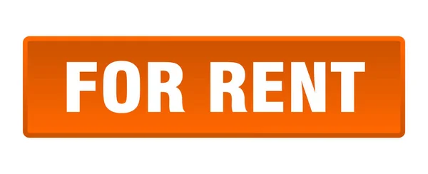 Rent Button Rent Square Orange Push Button — Stock Vector