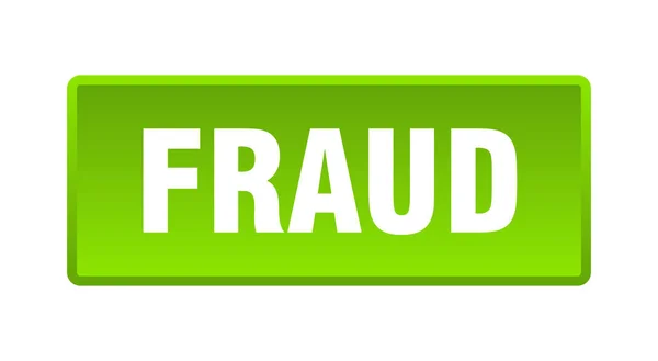 Botón Fraude Fraude Cuadrado Verde Pulsador — Vector de stock