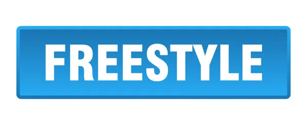 Botão Freestyle Freestyle Quadrado Azul Botão — Vetor de Stock