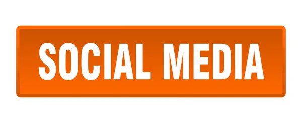 Pulsante Social Media Social Media Quadrato Arancione Pulsante — Vettoriale Stock