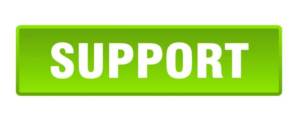 Tlačítko Podpory Podpora Čtvercového Zeleného Tlačítka — Stockový vektor