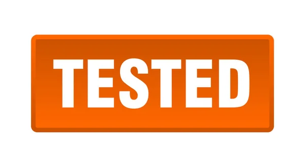 Testad Knapp Testad Fyrkantig Orange Tryckknapp — Stock vektor