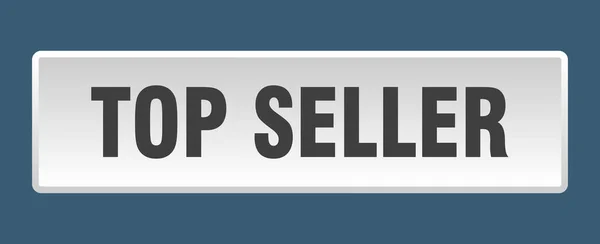 Top Seller Button Top Seller Square White Push Button — Stock Vector