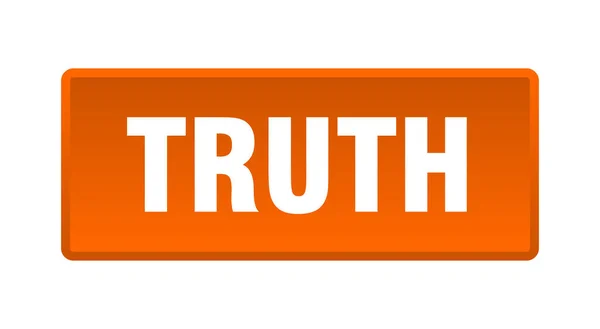 Tlačítko Pravdy Pravda Čtvercové Oranžové Tlačítko — Stockový vektor
