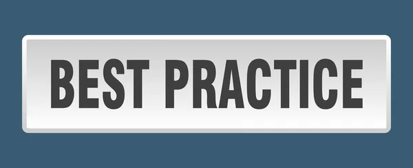 Best Practice Taste Best Practice Quadratischer Weißer Knopf — Stockvektor