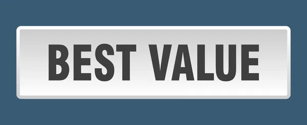 Botão Melhor Valor Melhor Valor Quadrado Botão Branco — Vetor de Stock