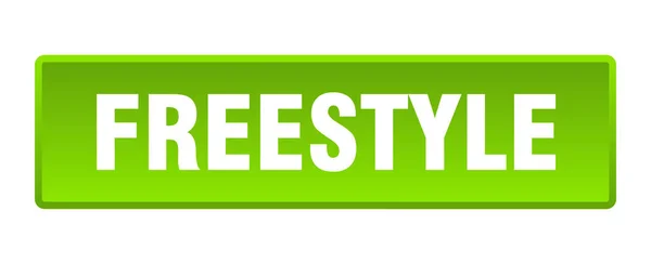 Botão Freestyle Freestyle Quadrado Botão Verde — Vetor de Stock