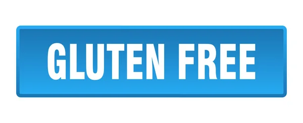 Gluten Free Button Gluten Free Square Blue Push Button — Stock Vector