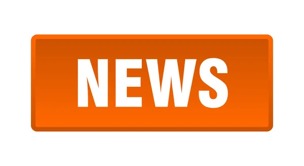 Nyhetsknappen Nyheter Fyrkantiga Orange Tryckknapp — Stock vektor