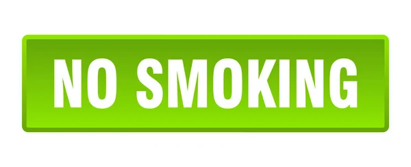 喫煙ボタンはない 禁煙スクエアグリーンプッシュボタン — ストックベクタ