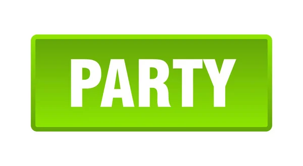 Feestknop Party Vierkante Groene Drukknop — Stockvector