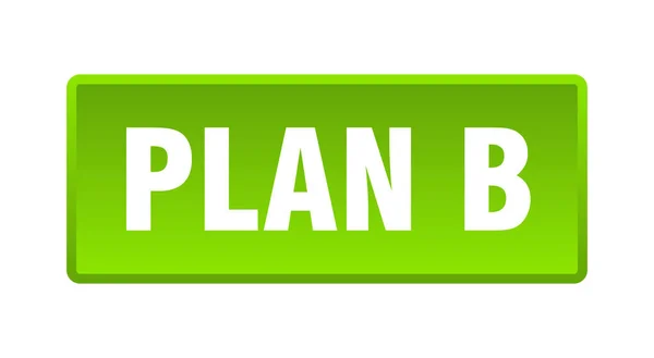 计划B按钮 计划B正方形绿色按钮 — 图库矢量图片