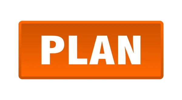 Bouton Plan Plan Bouton Poussoir Carré Orange — Image vectorielle