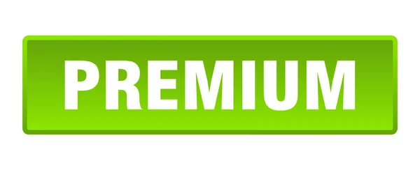 Premiumknappen Premium Fyrkantig Grön Tryckknapp — Stock vektor