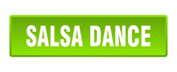 Кнопка Танцев Salsa Dance Square Green Push Button — стоковый вектор