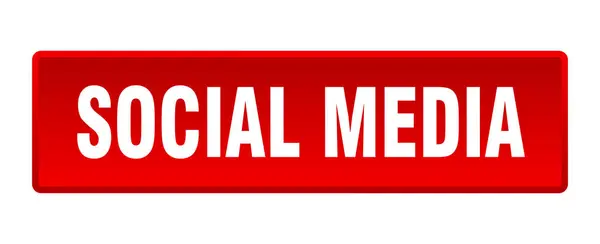 Bouton Médias Sociaux Social Media Carré Rouge Bouton Poussoir — Image vectorielle