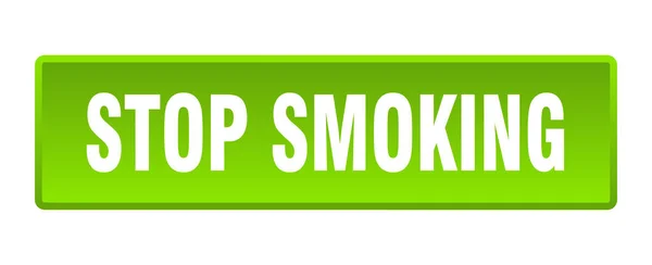 Rauchen Aufhören Rauchstopp Quadratischer Grüner Knopf — Stockvektor