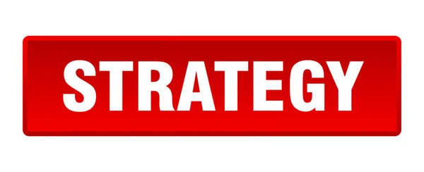 Botão Estratégia Estratégia Quadrado Botão Vermelho —  Vetores de Stock